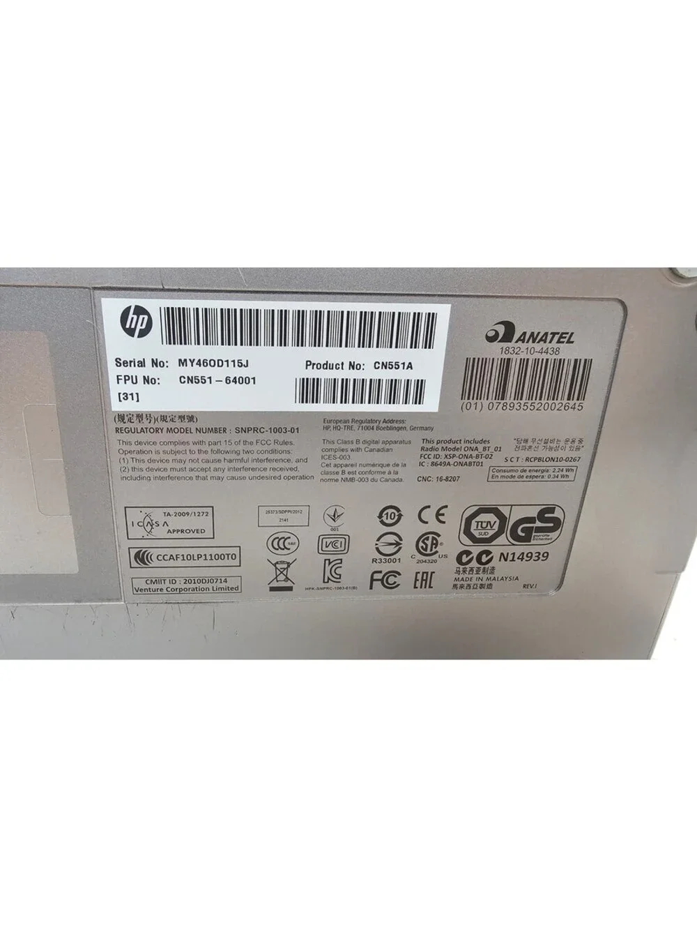 HP OfficeJet 100 Mobile Printer L411a CN551A Tested Battery Holds Charge No Ink